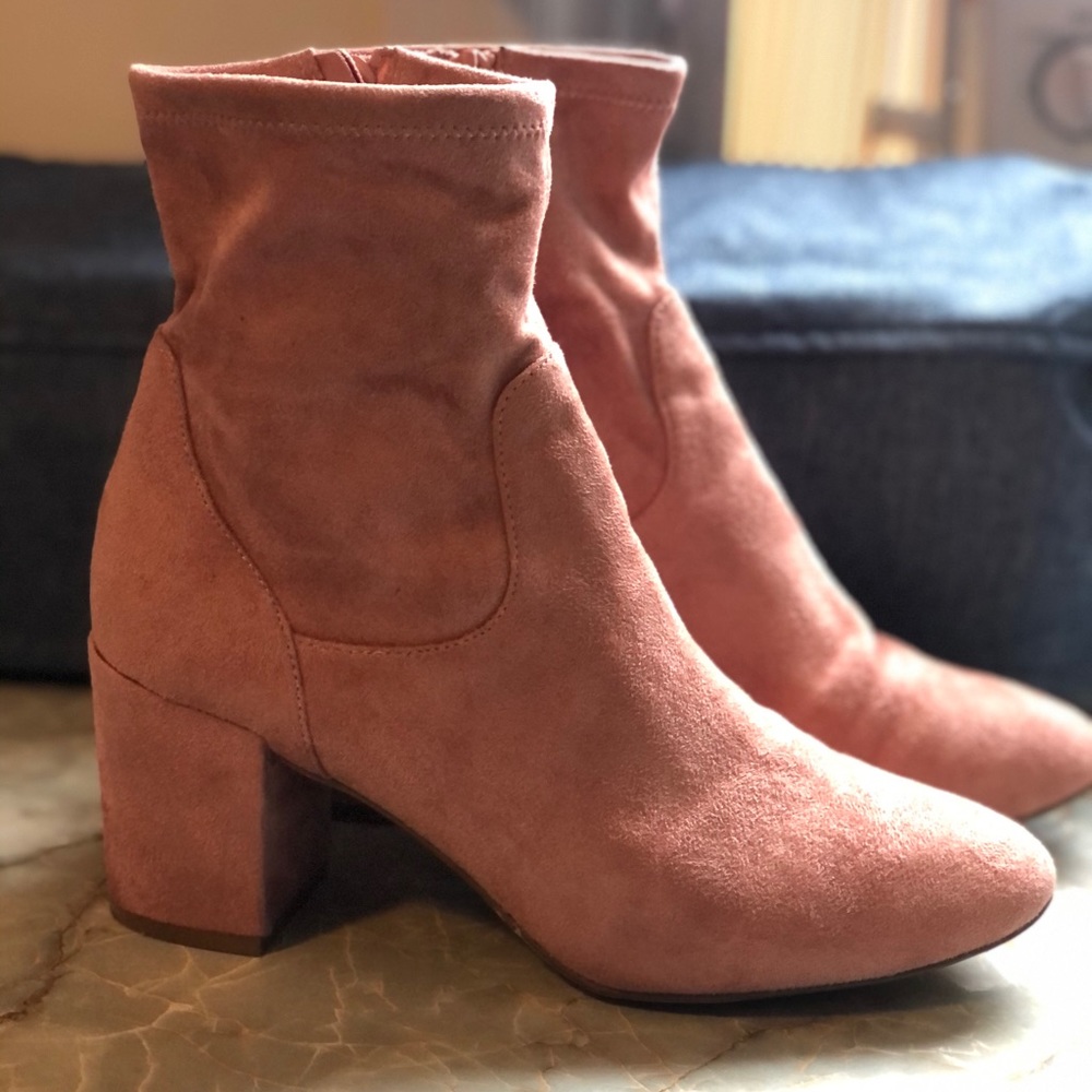 Mauve Suede Booties